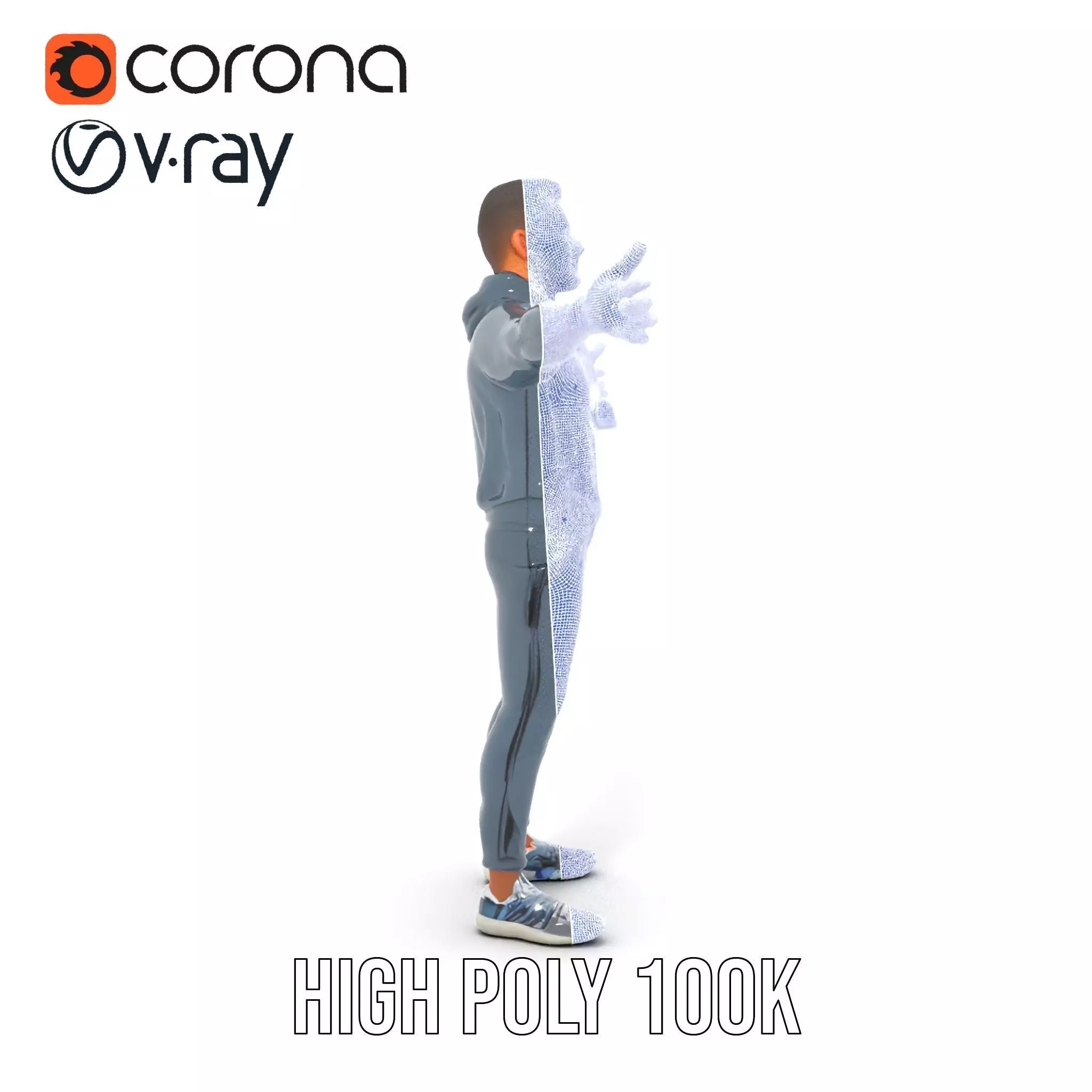 Athletic Trainer Grey Outfit model pack Low-poly 3D model_35