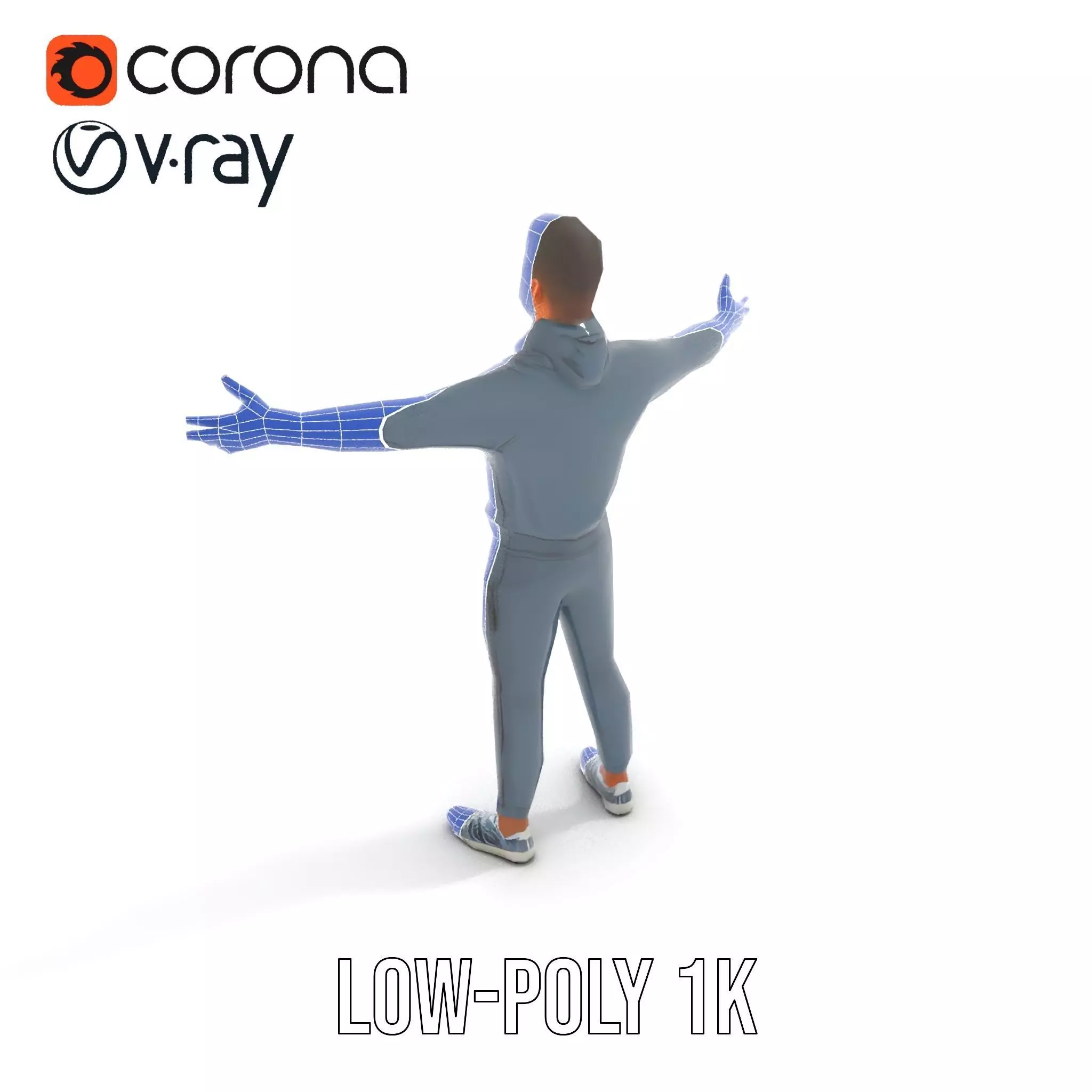 Athletic Trainer Grey Outfit model pack Low-poly 3D model_32