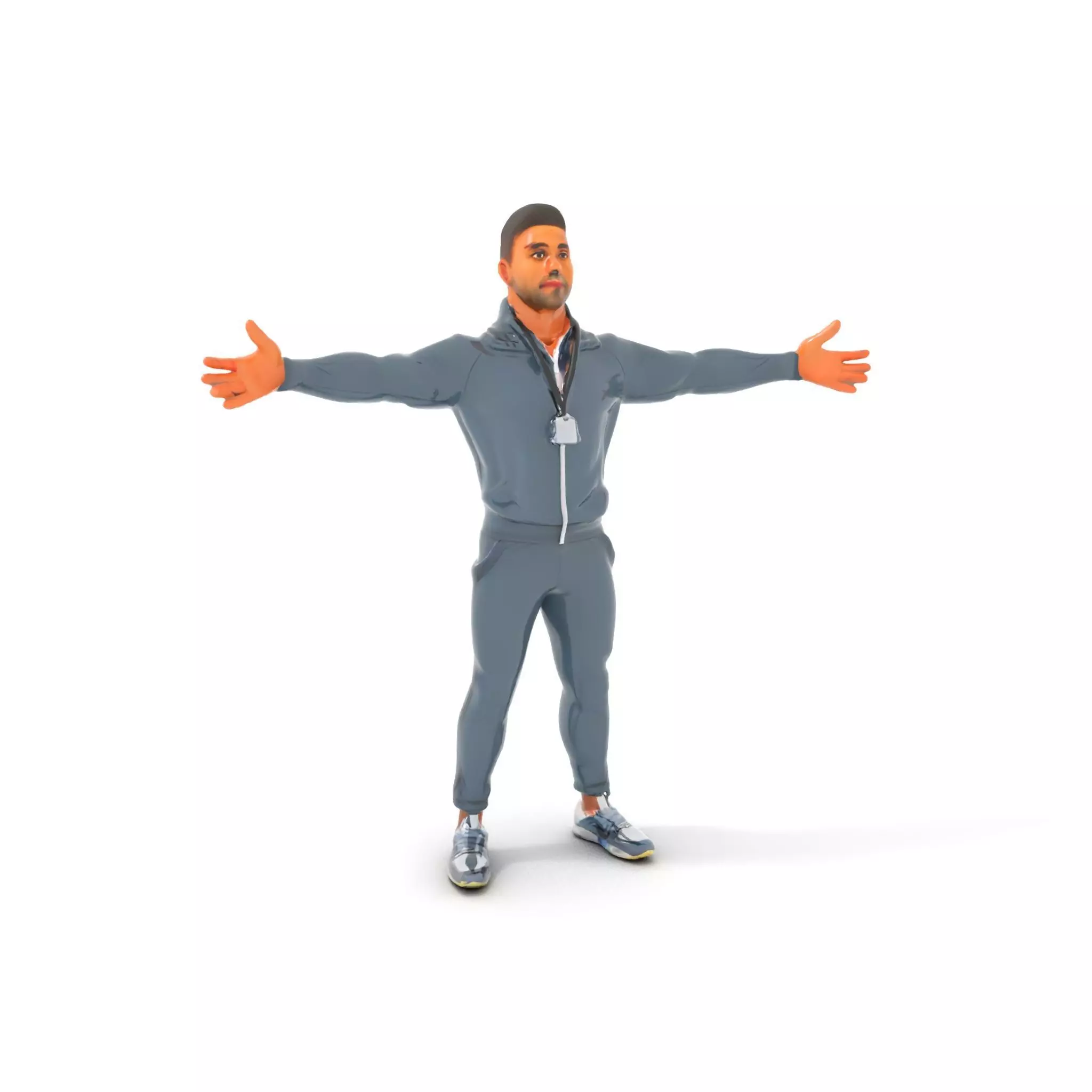 Athletic Trainer Grey Outfit model pack Low-poly 3D model_0