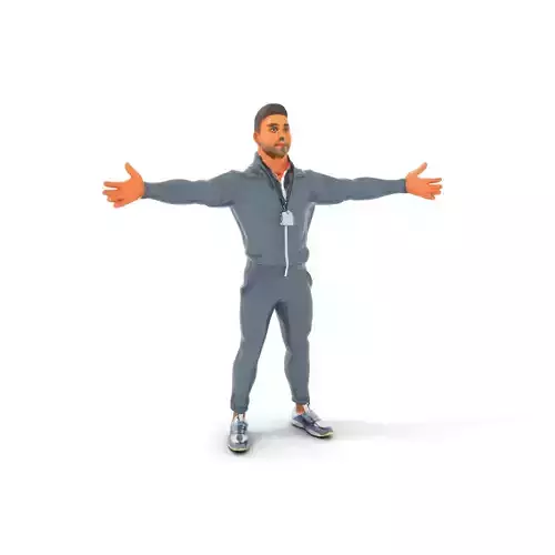 Athletic Trainer Grey Outfit model pack Low-poly 3D model