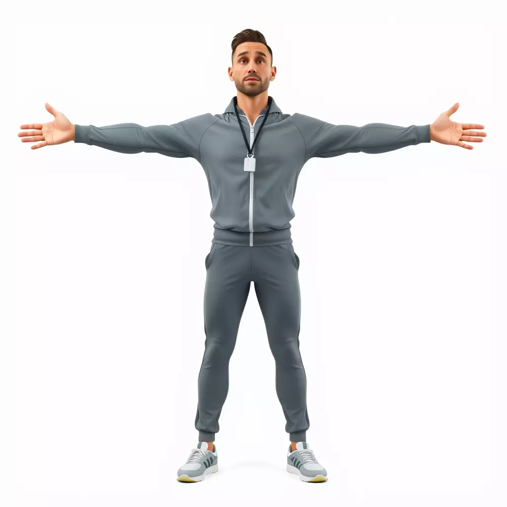 Athletic Trainer Grey Outfit model pack Low-poly 3D model_3