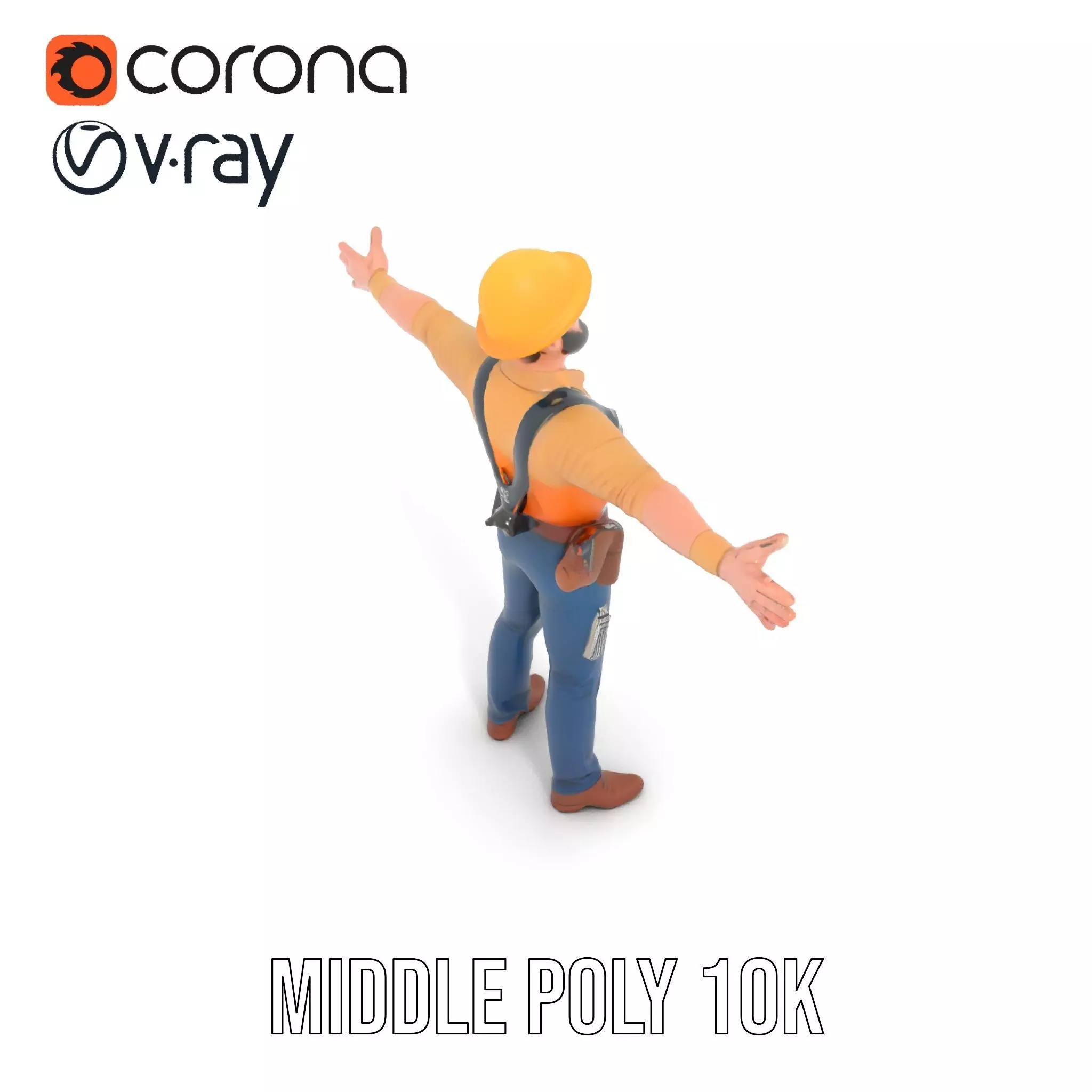 Construction Worker model pack Low-poly 3D model_6