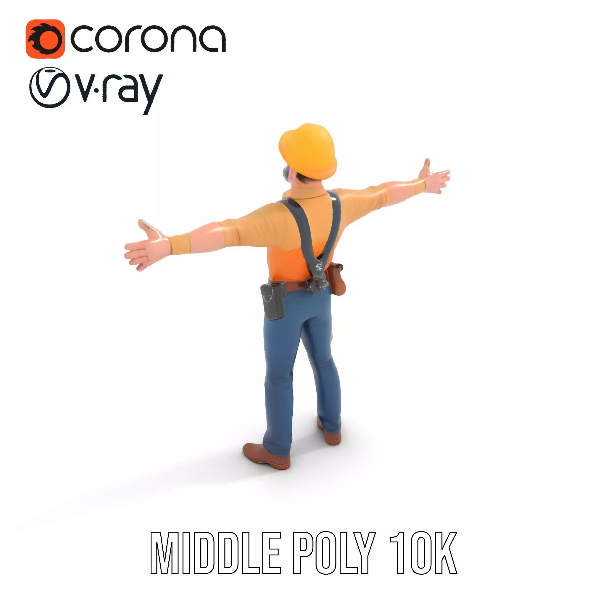 Construction Worker model pack Low-poly 3D model_11