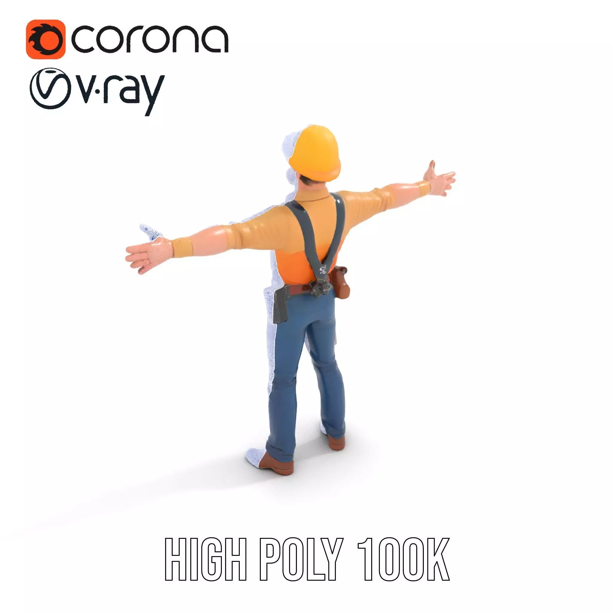 Construction Worker model pack Low-poly 3D model_35