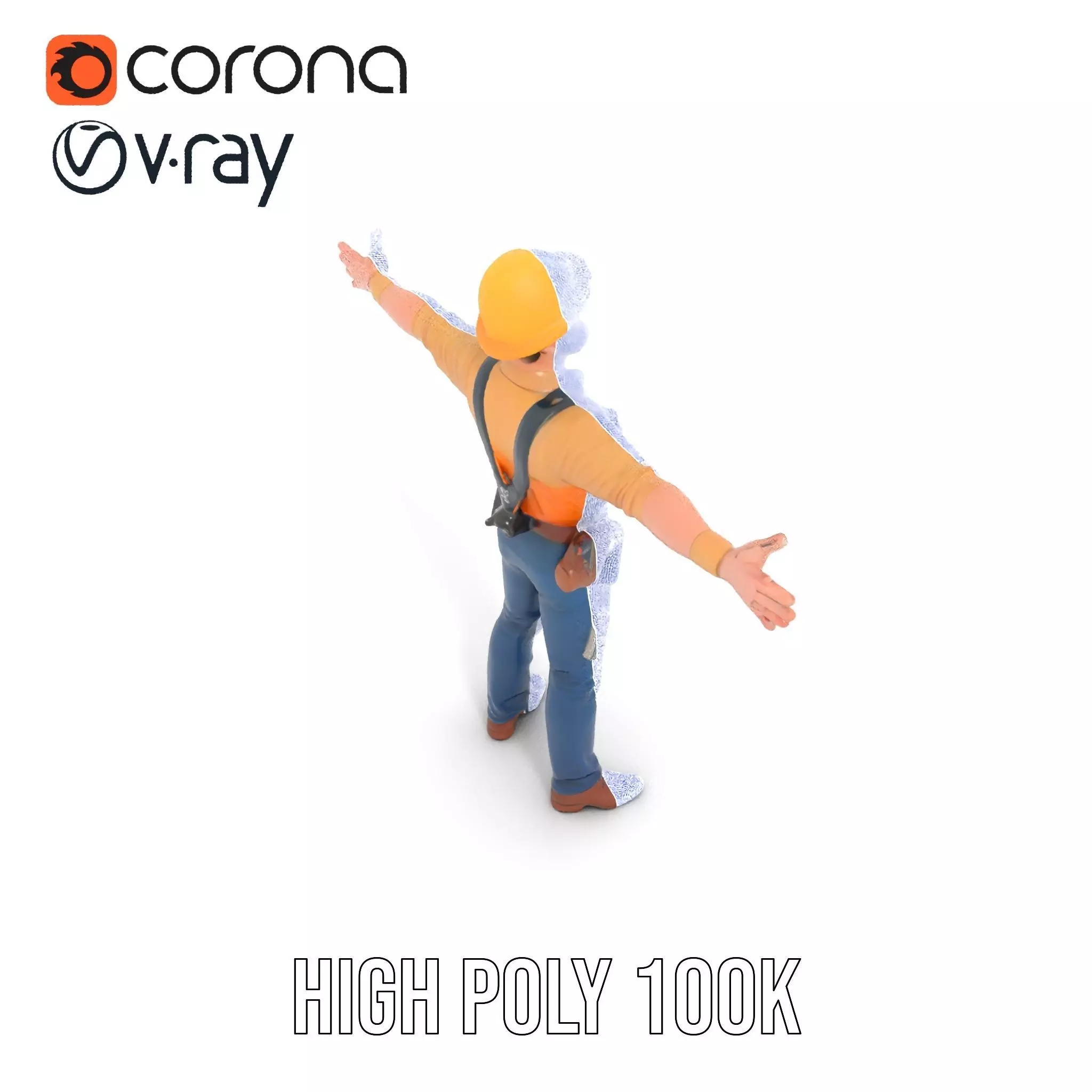 Construction Worker model pack Low-poly 3D model_34