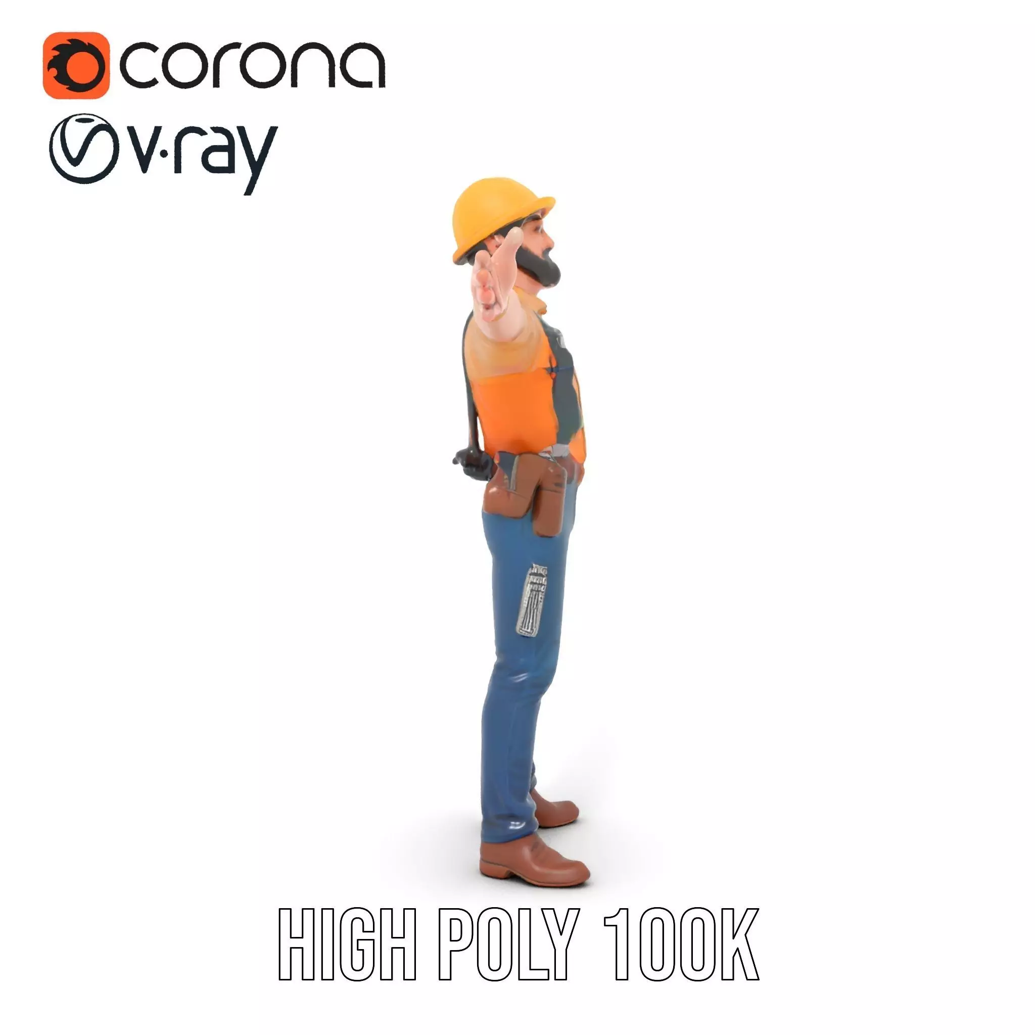 Construction Worker model pack Low-poly 3D model_32
