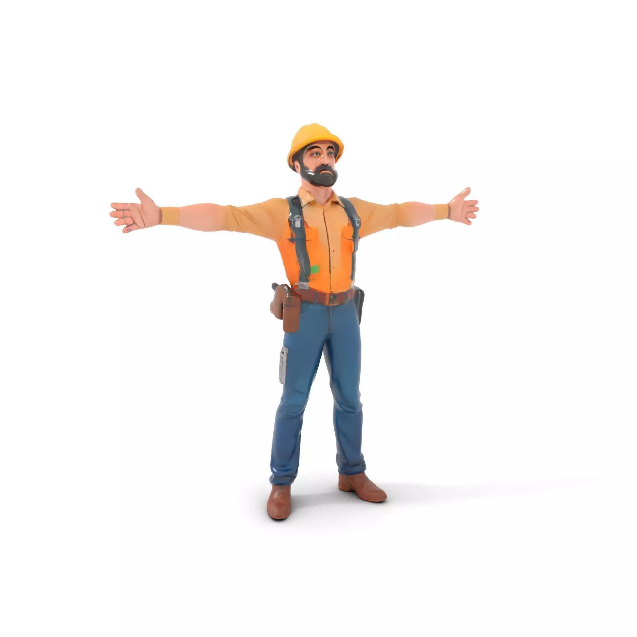 Construction Worker model pack Low-poly 3D model_0