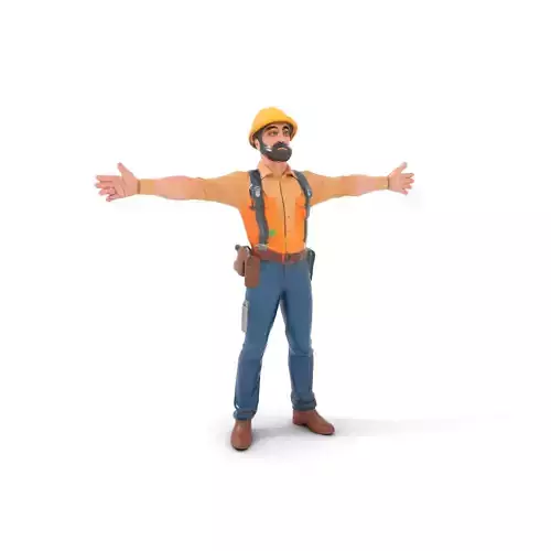 Construction Worker model pack Low-poly 3D model