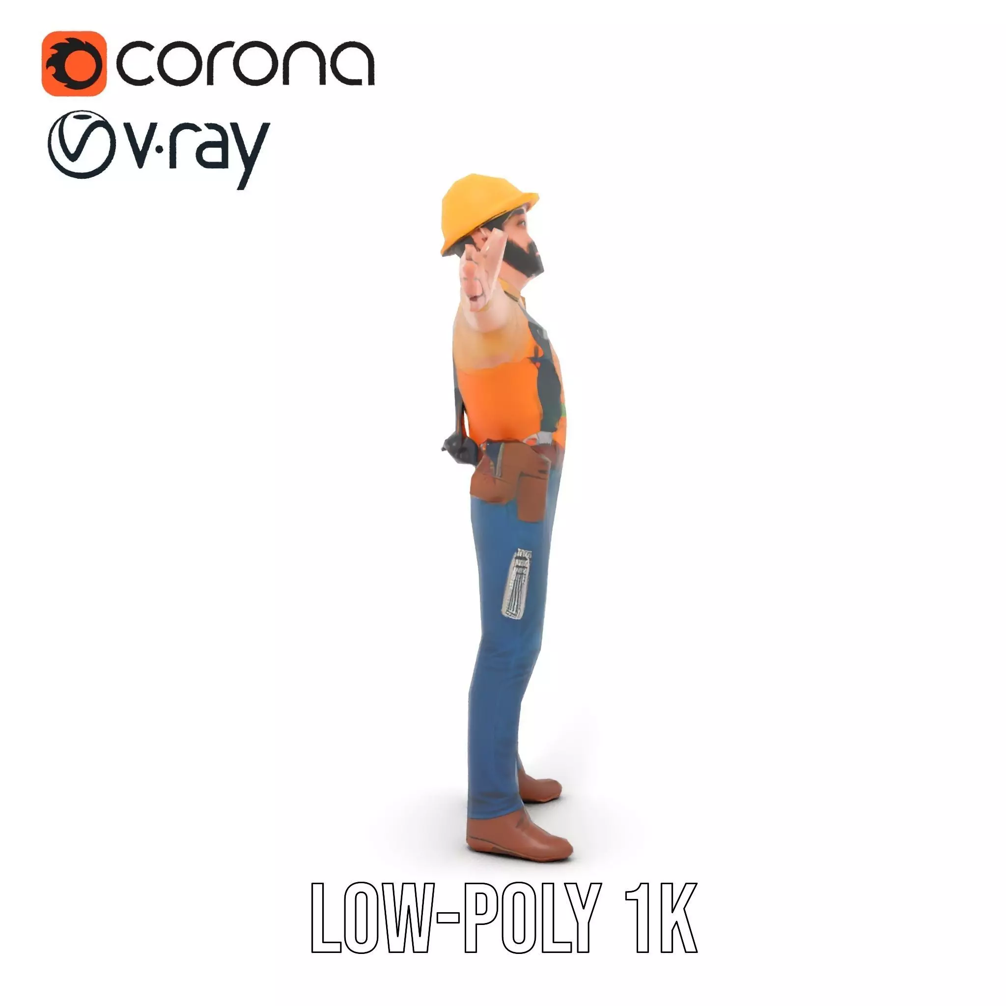 Construction Worker model pack Low-poly 3D model_23