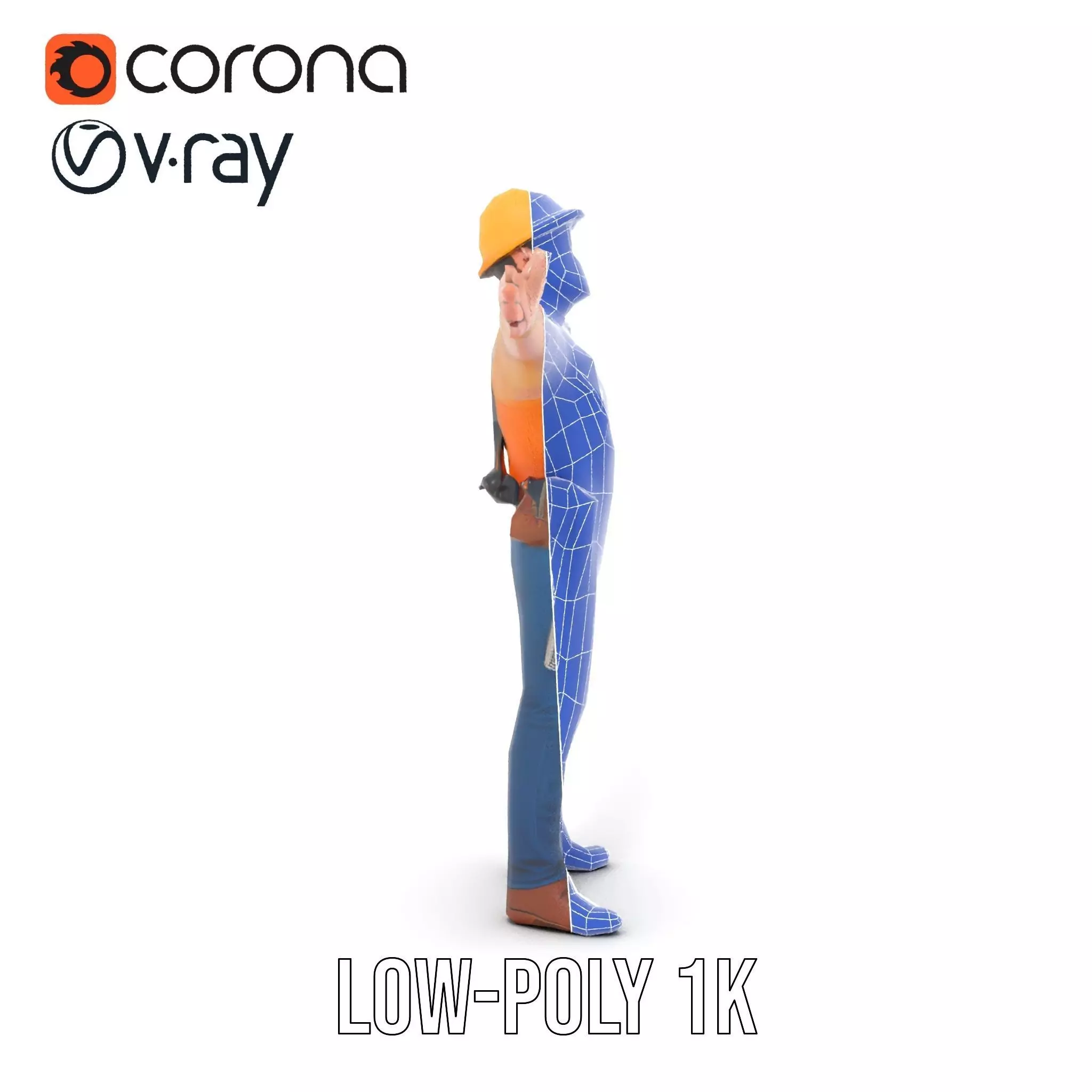 Construction Worker model pack Low-poly 3D model_28