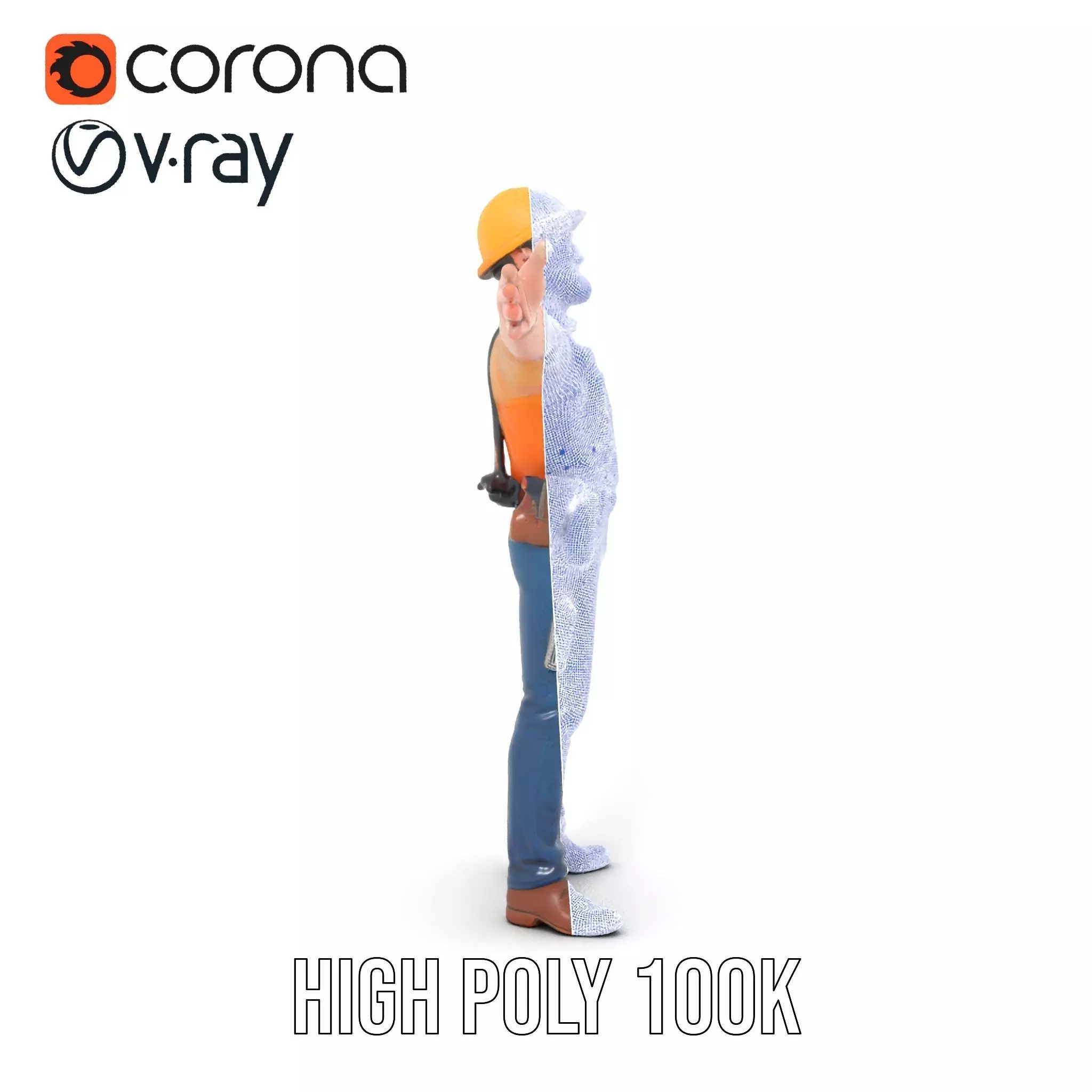 Construction Worker model pack Low-poly 3D model_29