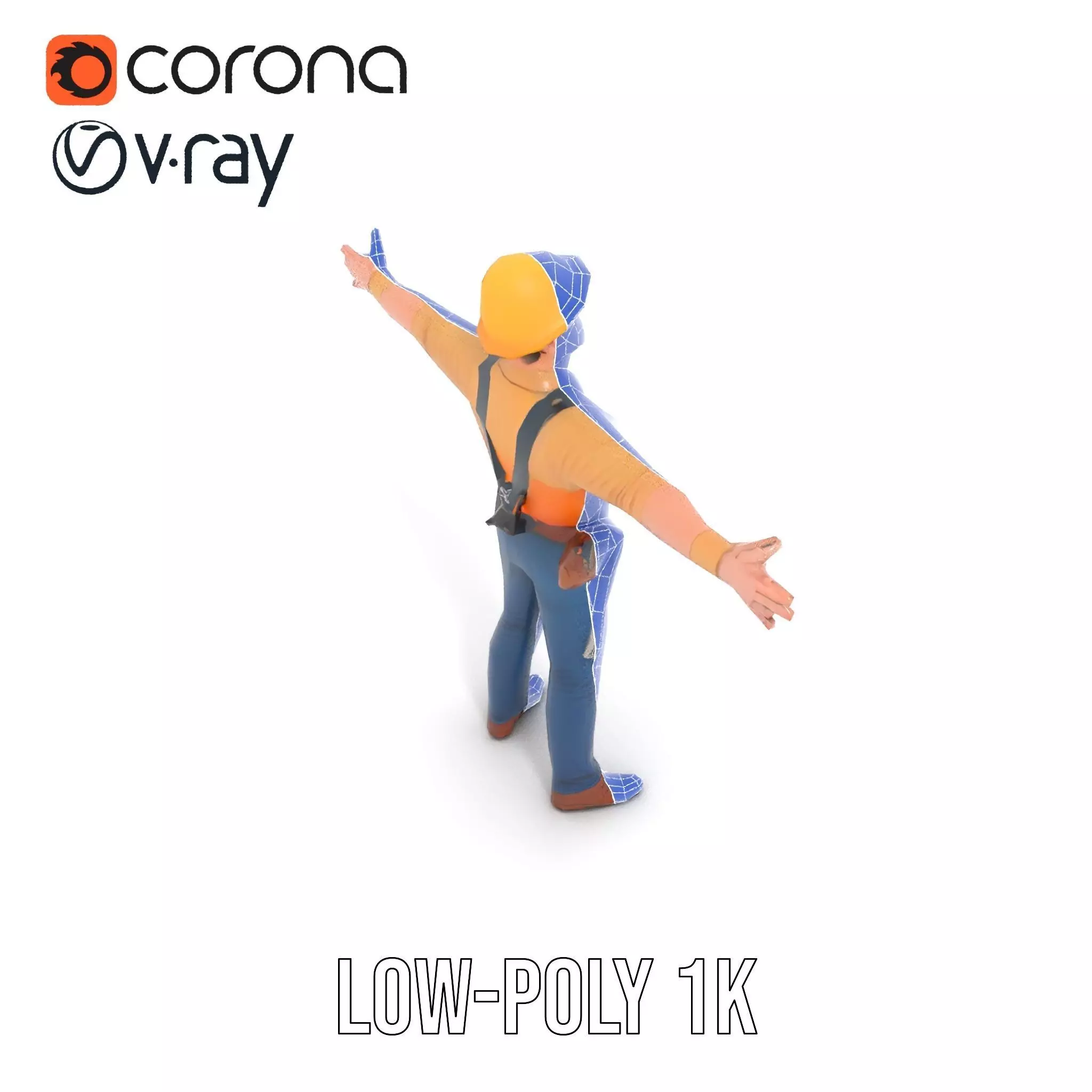 Construction Worker model pack Low-poly 3D model_18