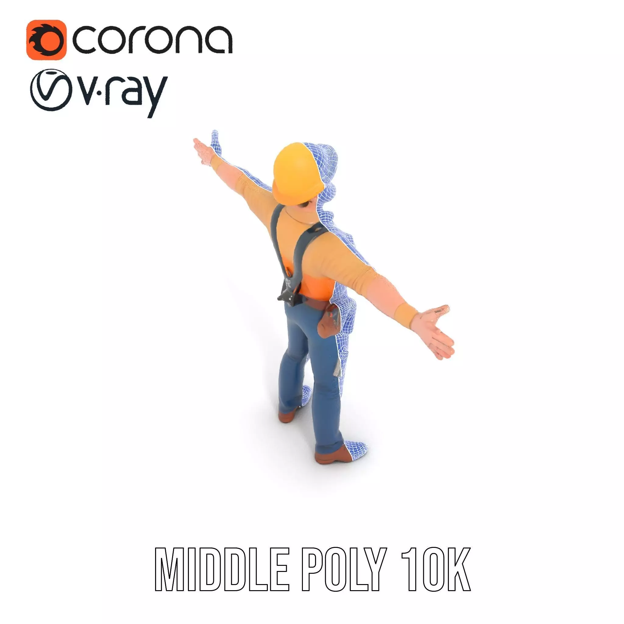 Construction Worker model pack Low-poly 3D model_14