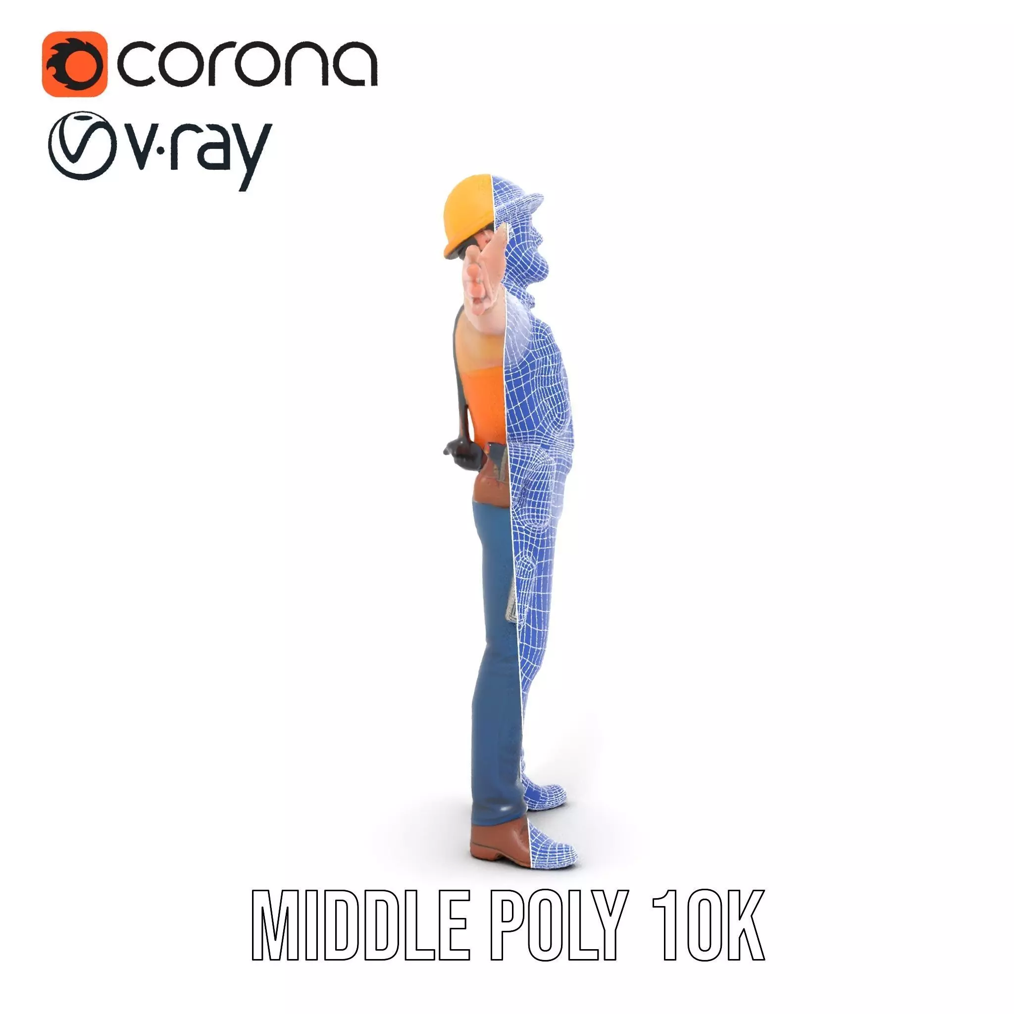 Construction Worker model pack Low-poly 3D model_17