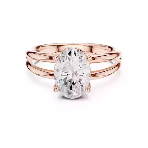Solitaire 10x7mm Oval Cut Diamond Split Shank Wedding Ring 