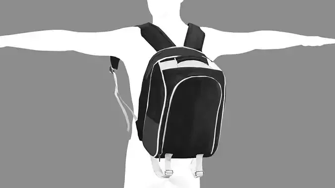 Backpack Camping Handle bag 02 Low-Poly 3D Model