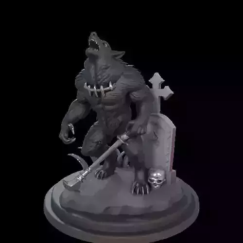 2216COLORFUL Werewolf Howling  3D Model  magic