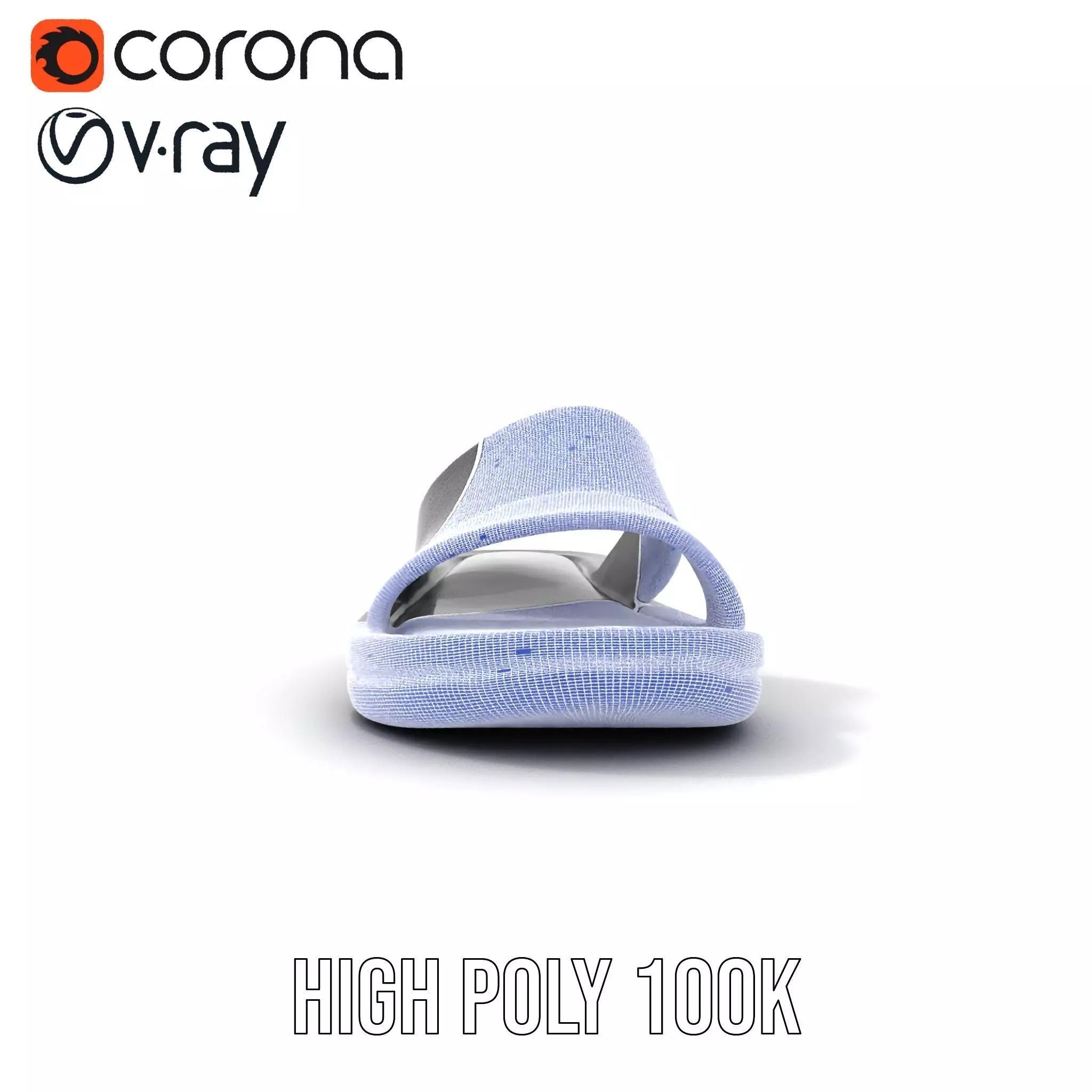 Sleek Black Slide Sandal model pack Low-poly 3D model_33