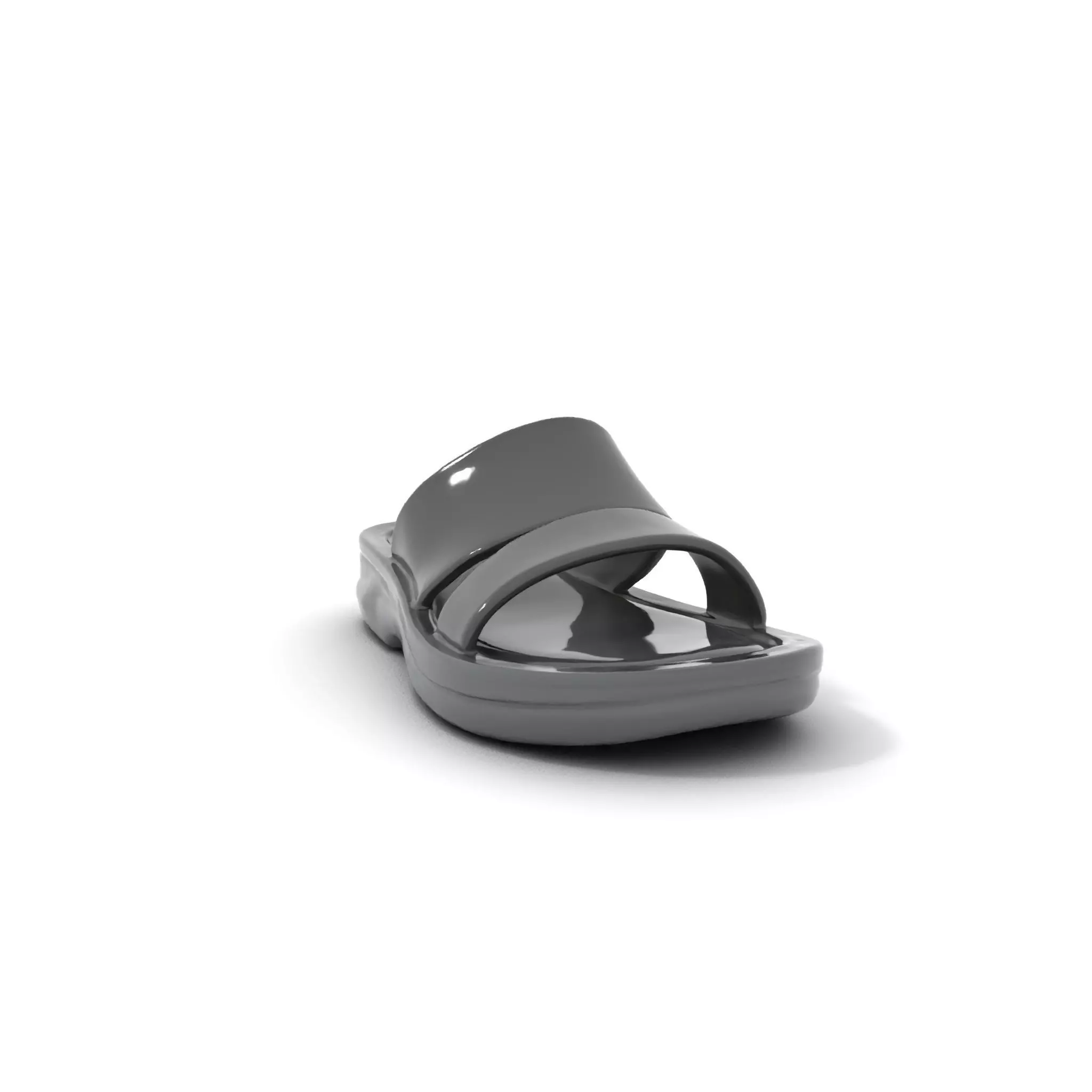 Sleek Black Slide Sandal model pack Low-poly 3D model_0