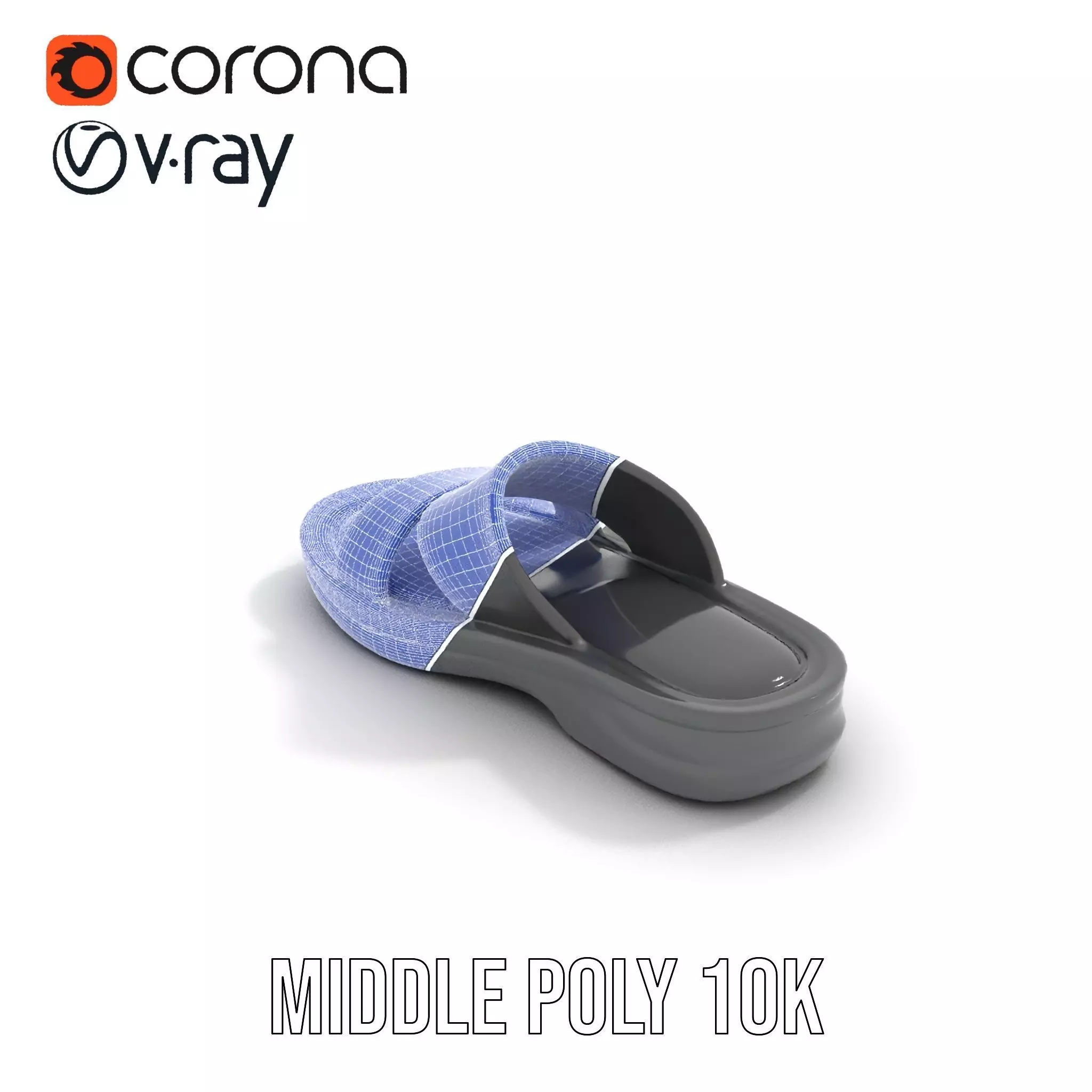 Sleek Black Slide Sandal model pack Low-poly 3D model_28
