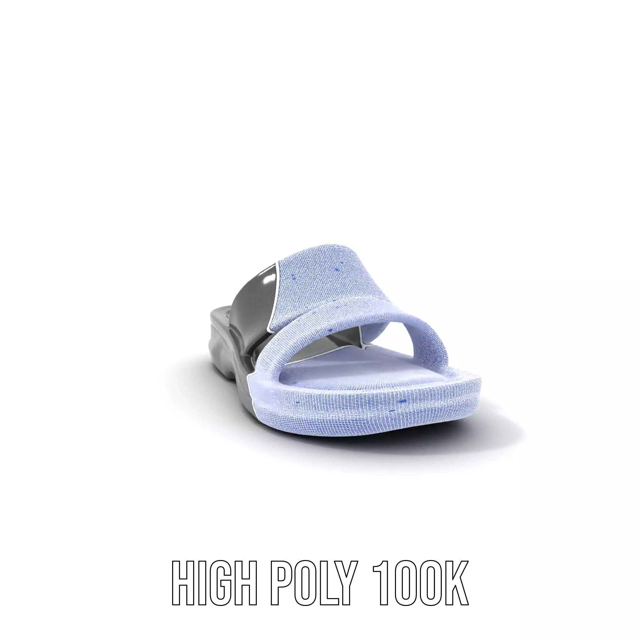 Sleek Black Slide Sandal model pack Low-poly 3D model_5
