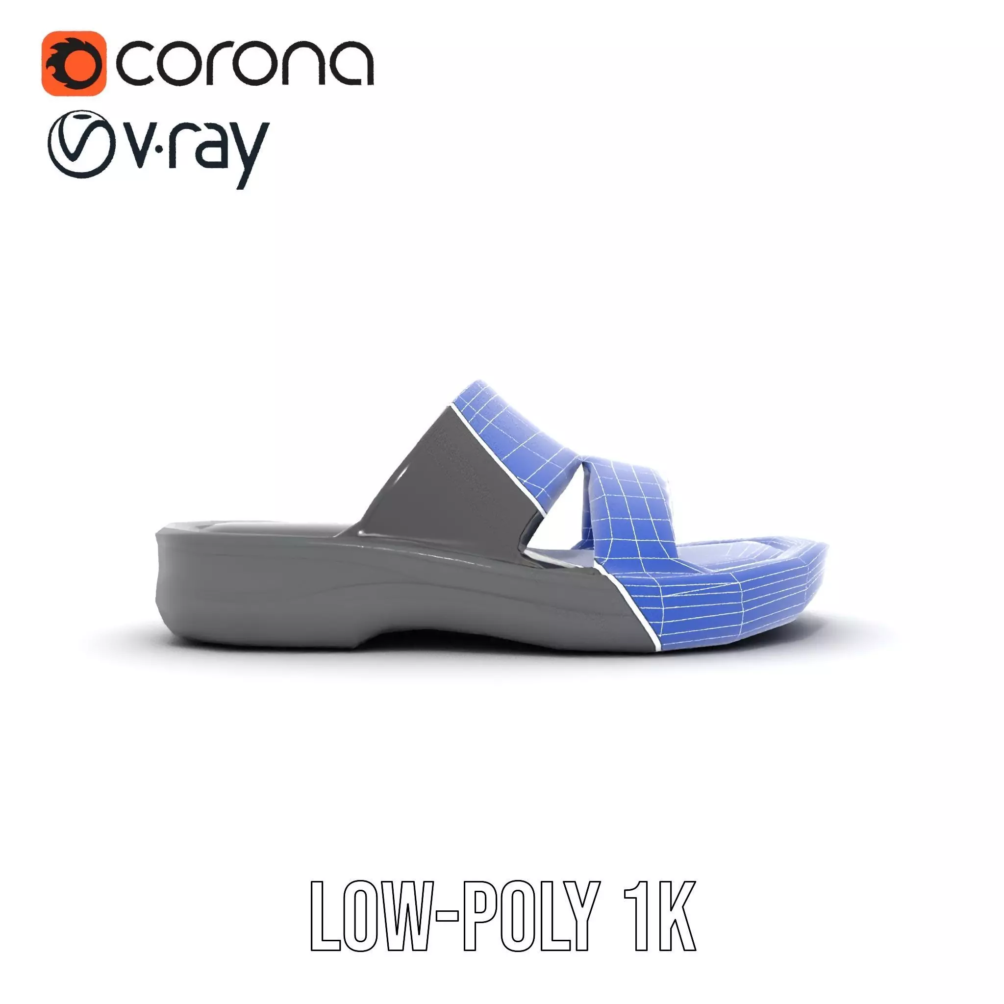 Sleek Black Slide Sandal model pack Low-poly 3D model_29