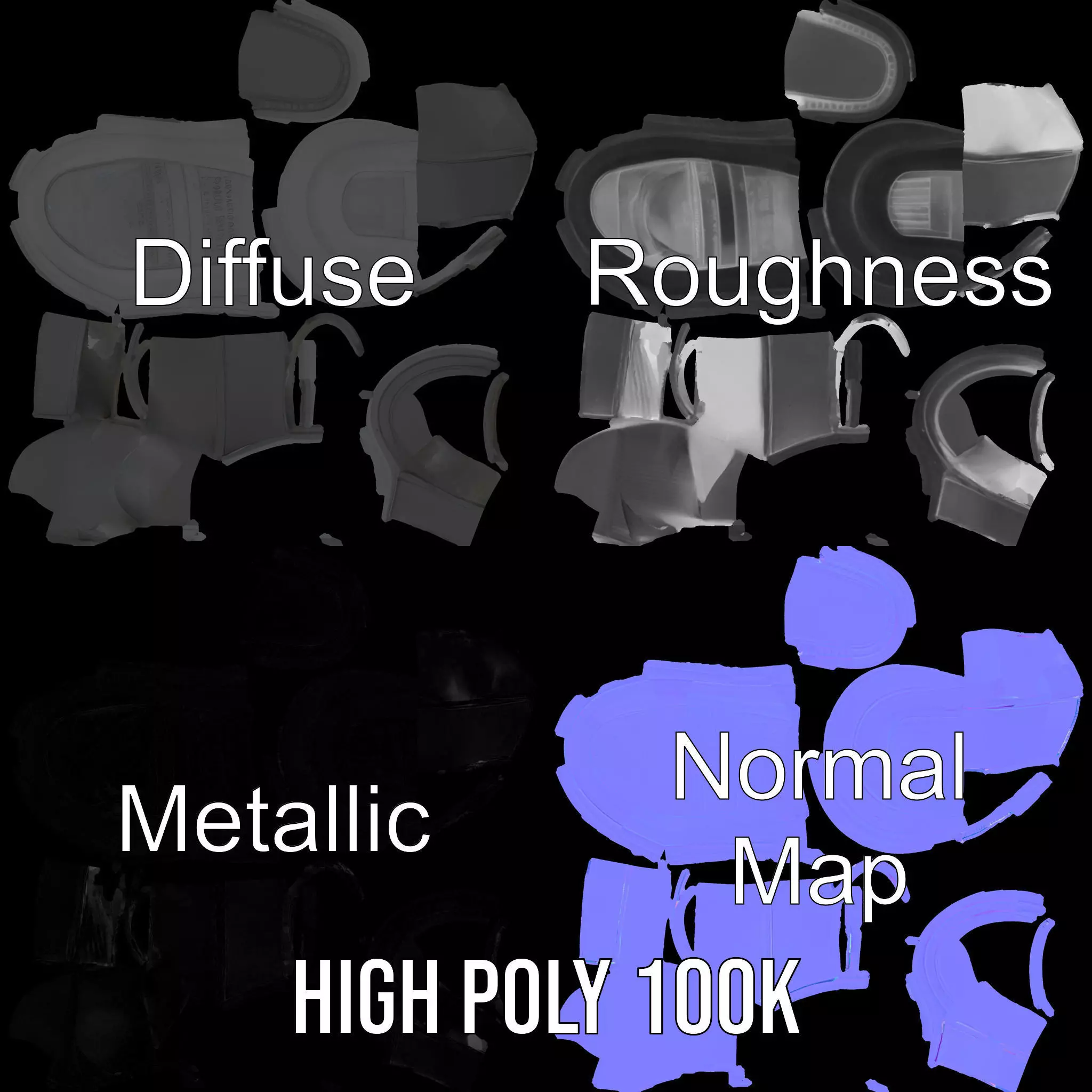 Sleek Black Slide Sandal model pack Low-poly 3D model_4