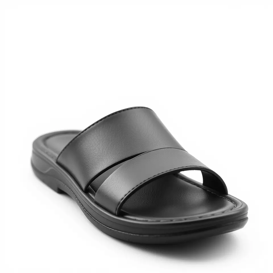 Sleek Black Slide Sandal model pack Low-poly 3D model_3