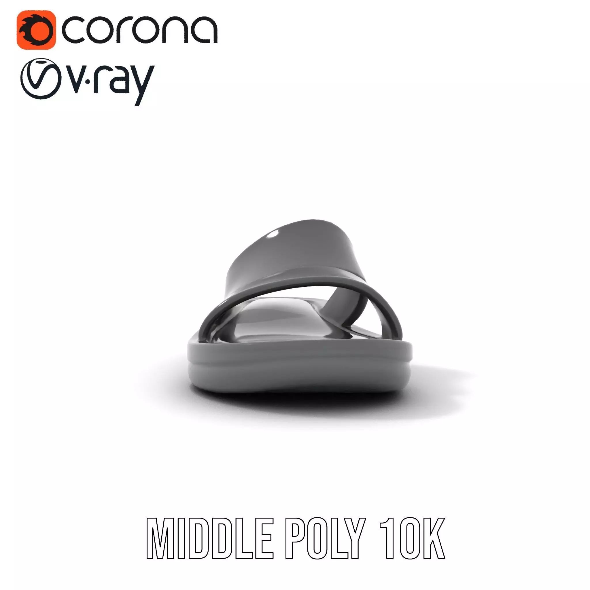 Sleek Black Slide Sandal model pack Low-poly 3D model_20