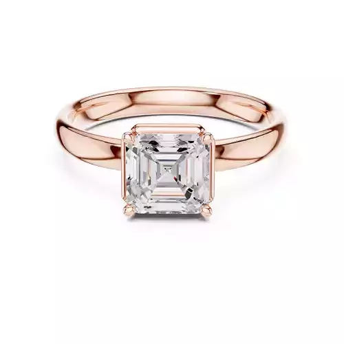 Solitaire Asscher Cut Diamond Engagement Ring 3DM STL Video