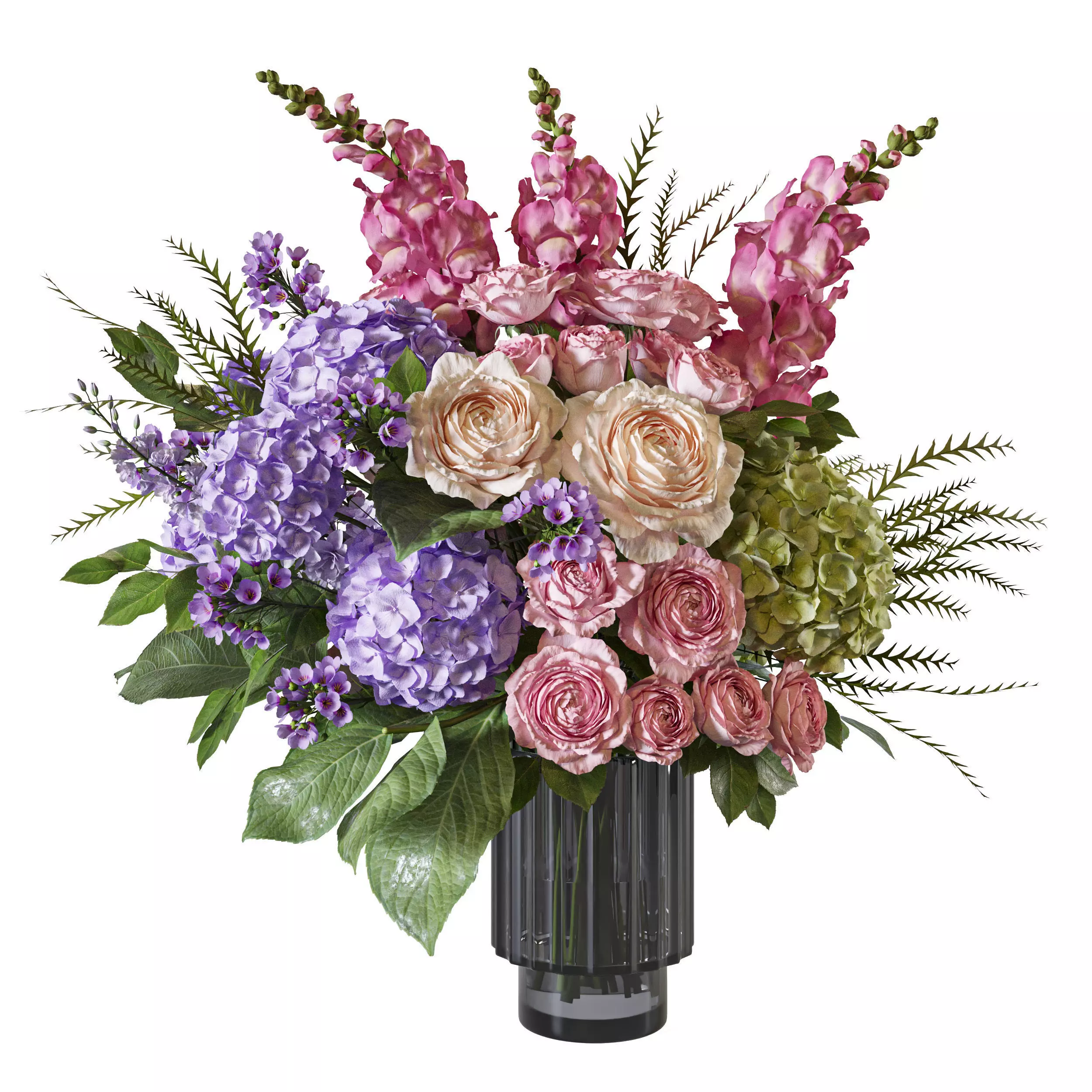 Flower Set 124 Radiance of Pure Serenity 3D model_2