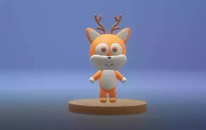 3D reindeer character 