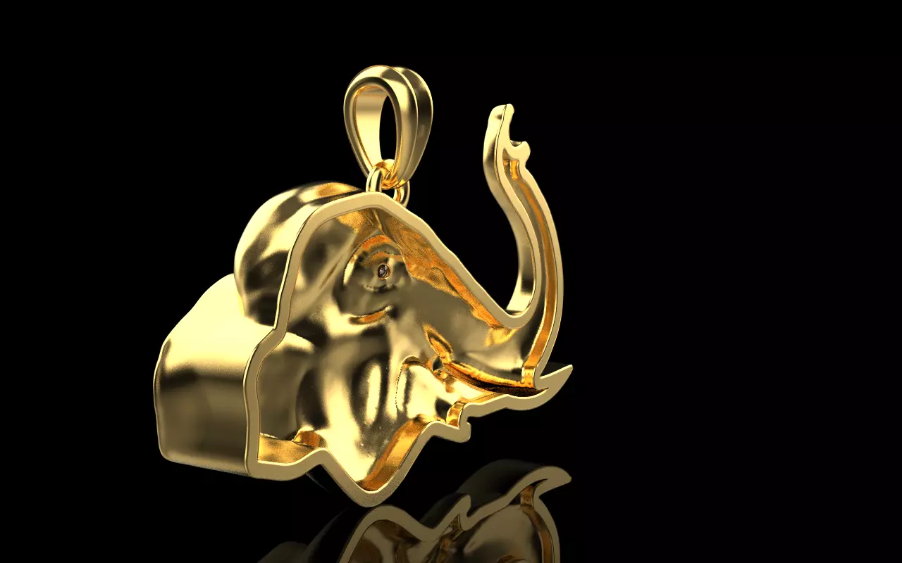 Elephant pendant model 1394 3D print model_25