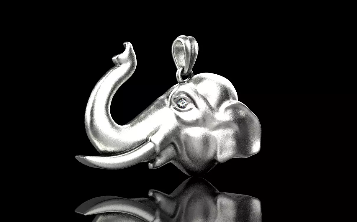 Elephant pendant model 1394 3D print model_1