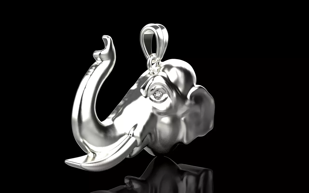 Elephant pendant model 1394 3D print model_20