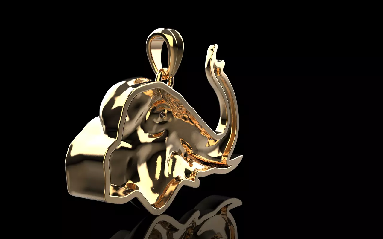 Elephant pendant model 1394 3D print model_27