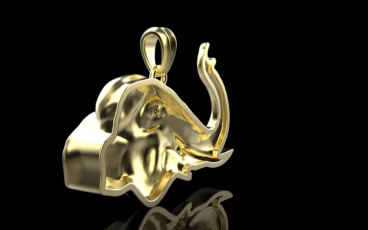 Elephant pendant model 1394 3D print model_26