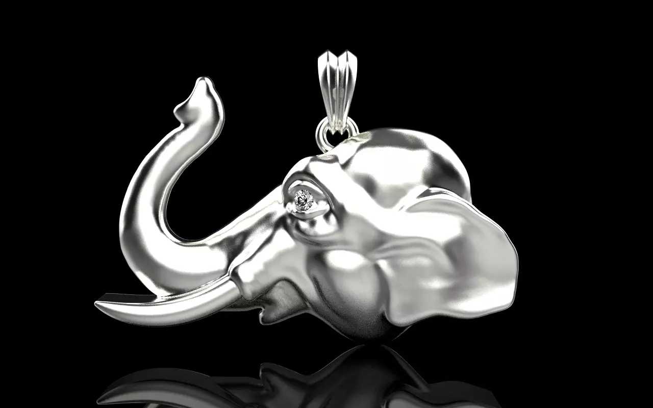 Elephant pendant model 1394 3D print model_15