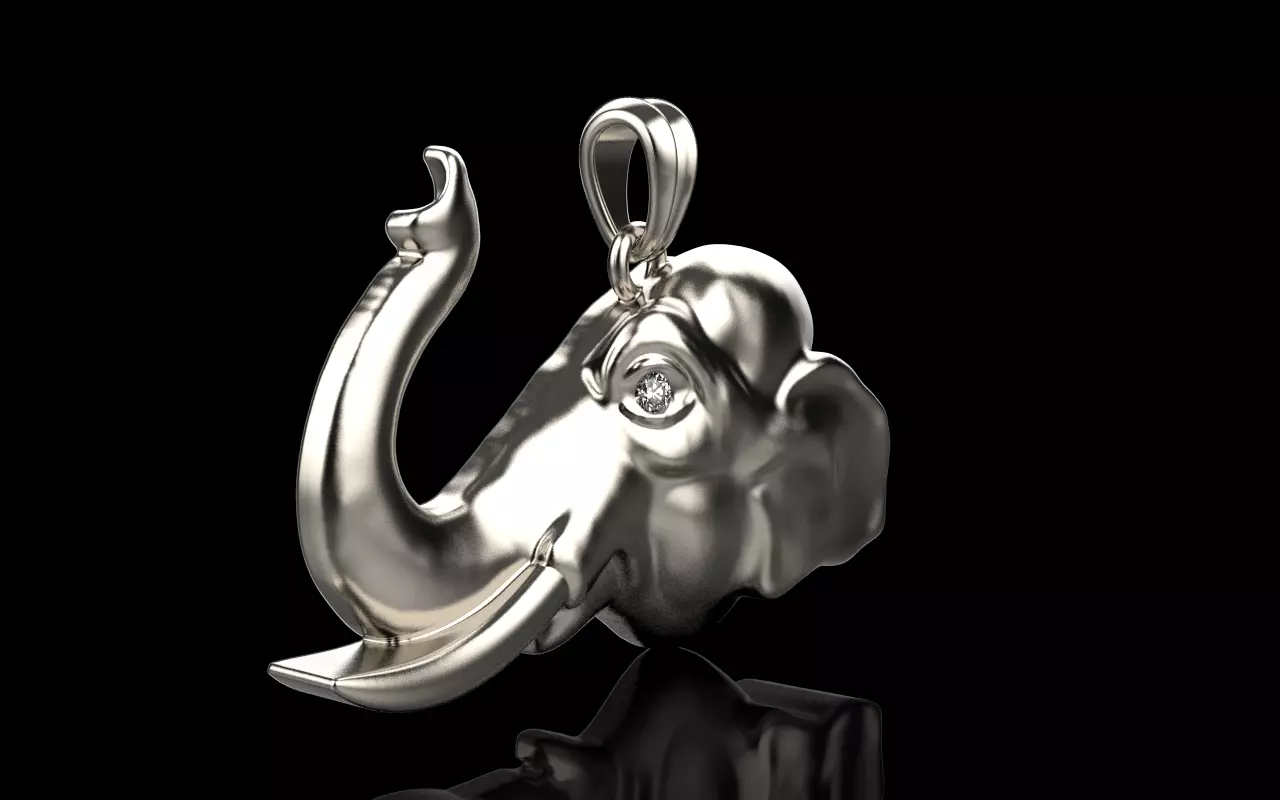 Elephant pendant model 1394 3D print model_19