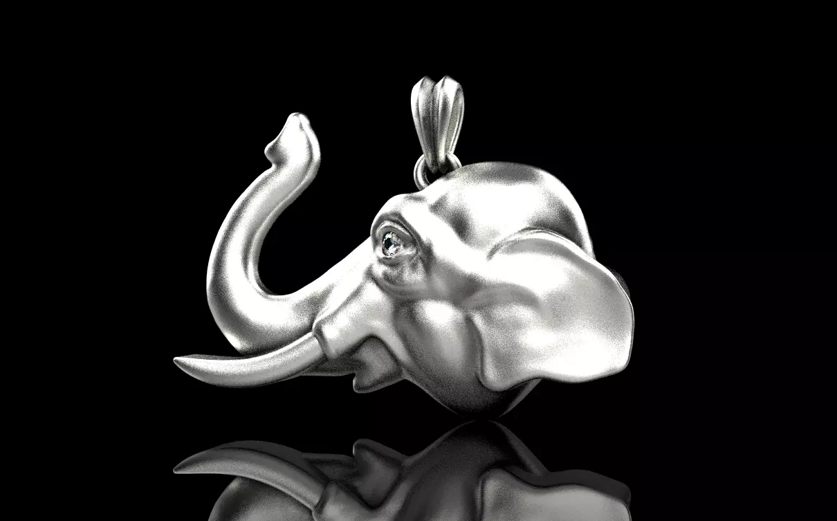 Elephant pendant model 1394 3D print model_2