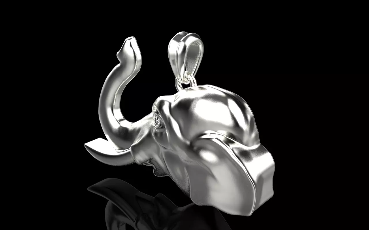 Elephant pendant model 1394 3D print model_24