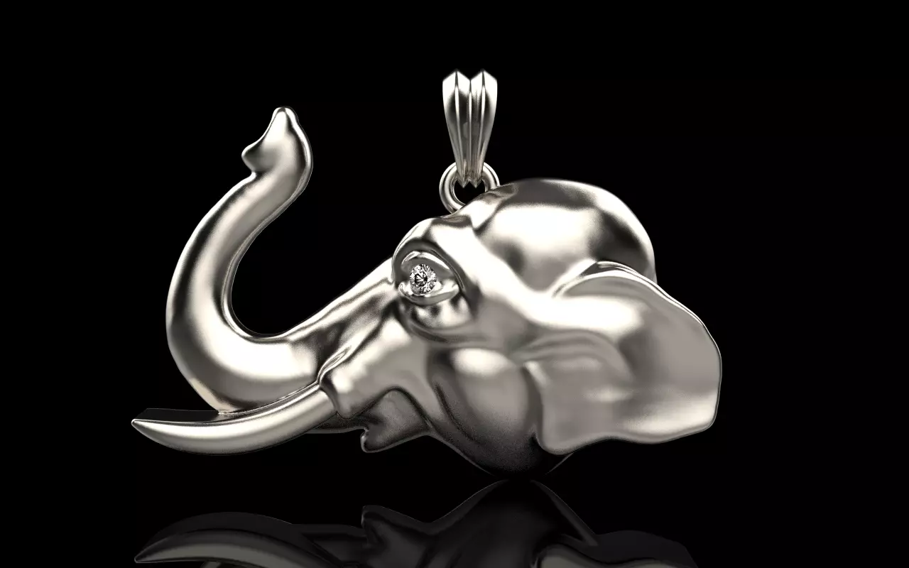 Elephant pendant model 1394 3D print model_14