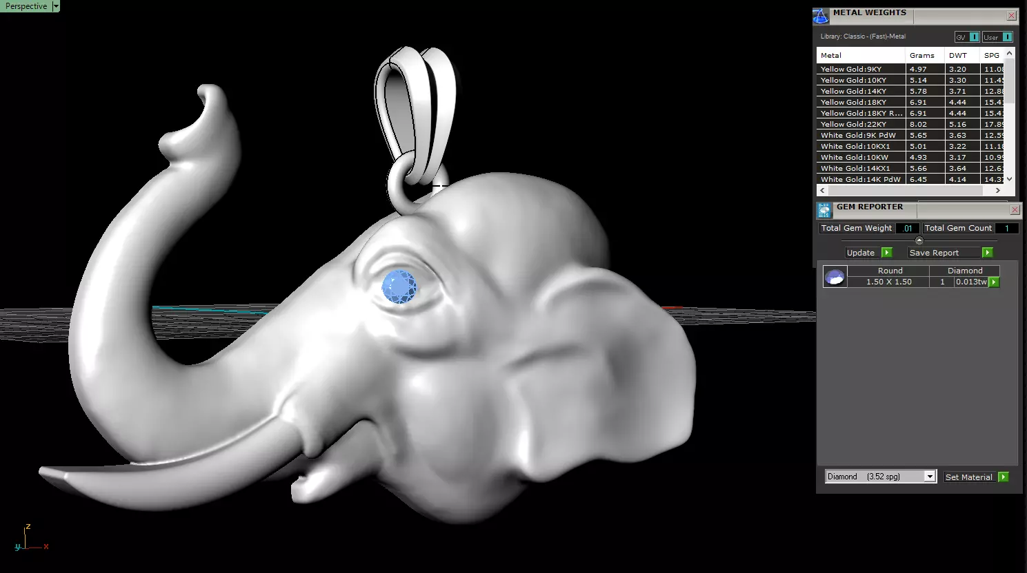 Elephant pendant model 1394 3D print model_4