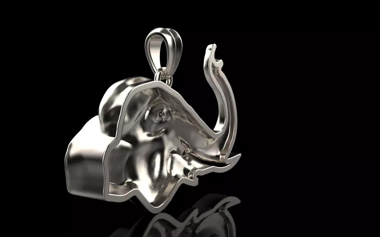 Elephant pendant model 1394 3D print model_28