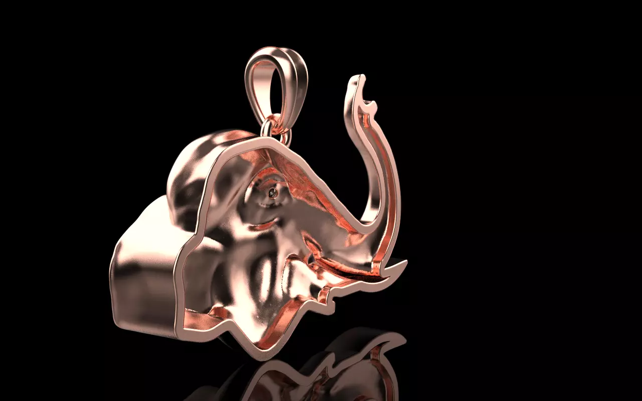 Elephant pendant model 1394 3D print model_29