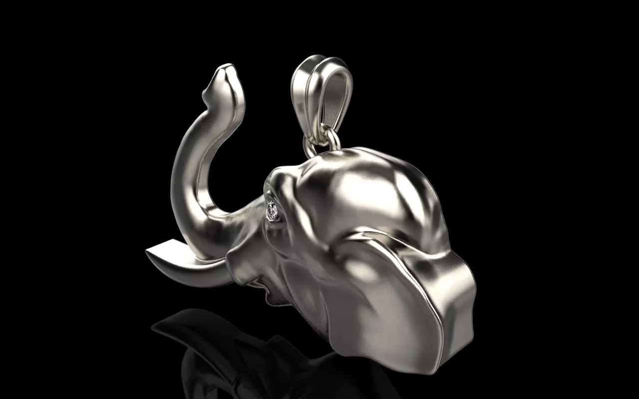 Elephant pendant model 1394 3D print model_22