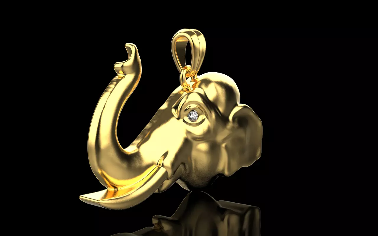 Elephant pendant model 1394 3D print model_16