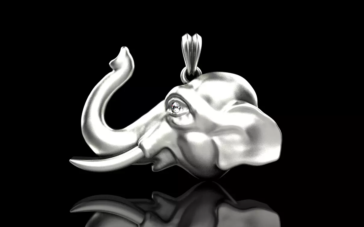 Elephant pendant model 1394 3D print model_0