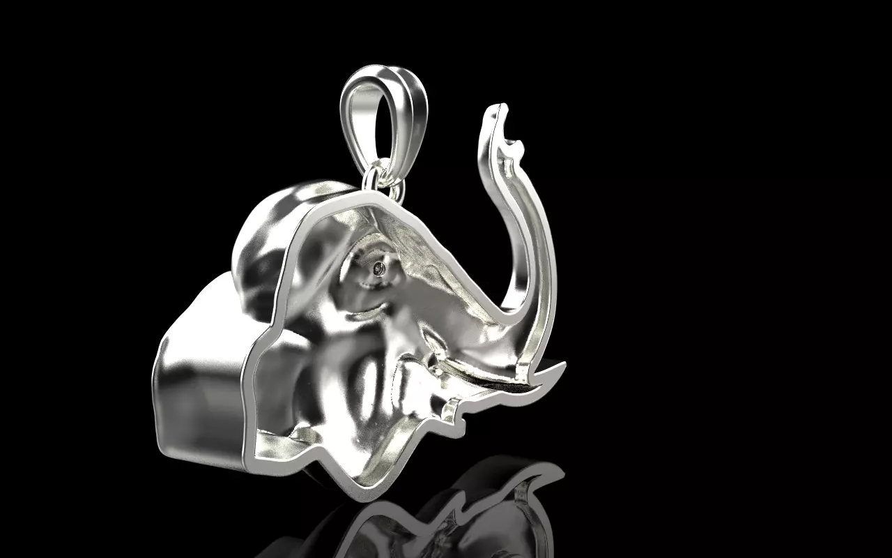 Elephant pendant model 1394 3D print model_30