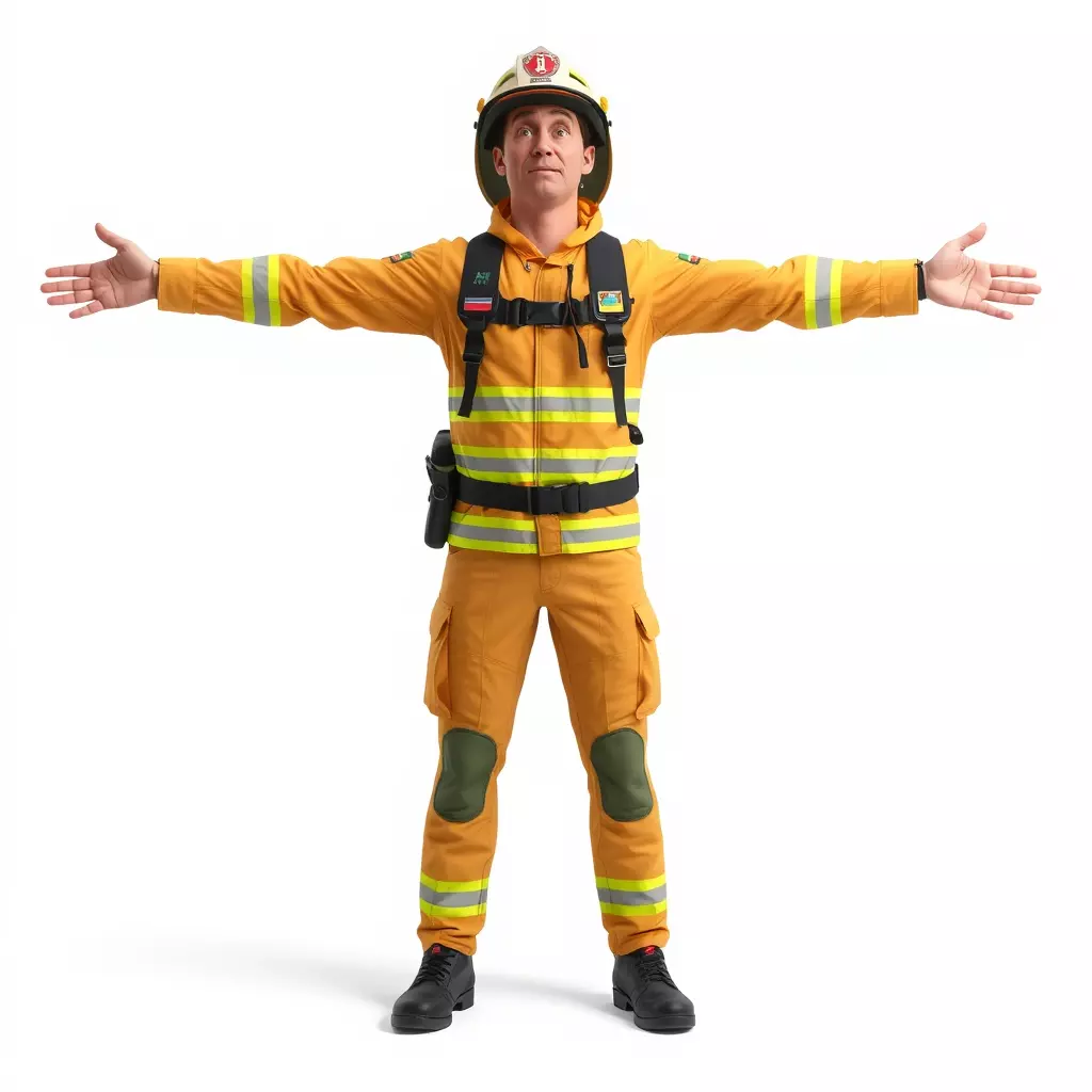 Firefighter Uniform model pack Low-poly 3D model_3